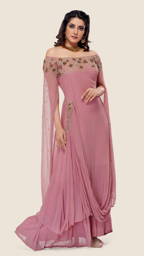 Indo Western Gown For Reception | Punjaban Designer Boutique